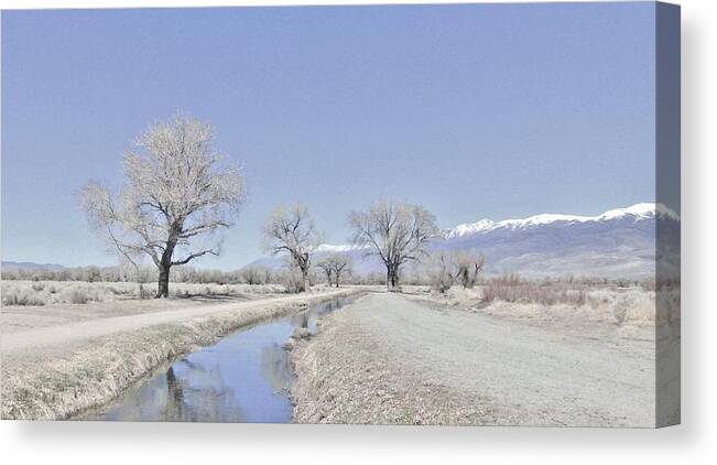 Sky Canvas Print featuring the photograph Frozen Ice by Marilyn Diaz