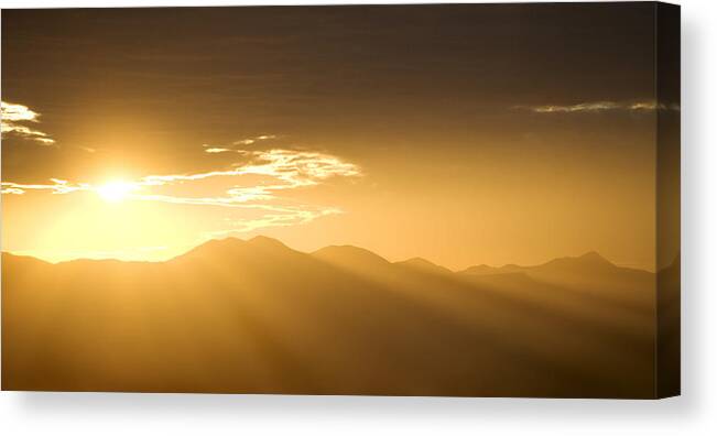 Sunset Canvas Print featuring the photograph Golden Arizona Sunset by Bryan Allen