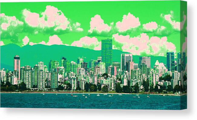 Home Decor Canvas Print featuring the photograph Green City by Laurie Tsemak