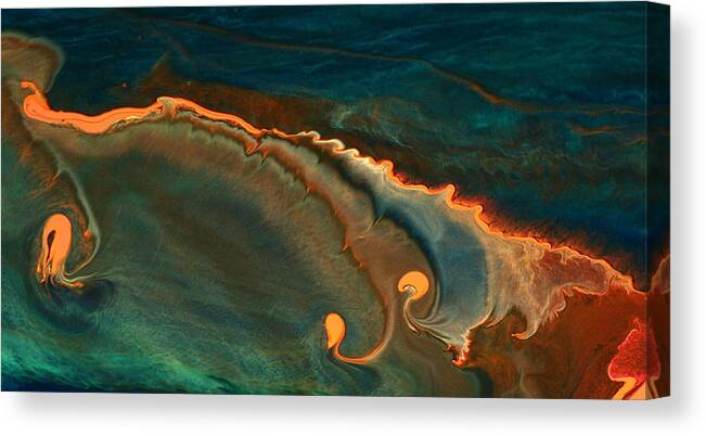 Fluid Canvas Print featuring the photograph Growing Emotions - Contemporary Fluid Abstract Art by kredart by Serg Wiaderny