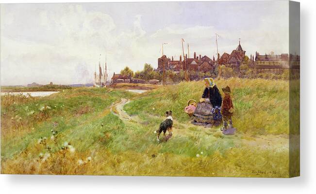 Landscape Canvas Print featuring the painting Hastings by Thomas James Lloyd