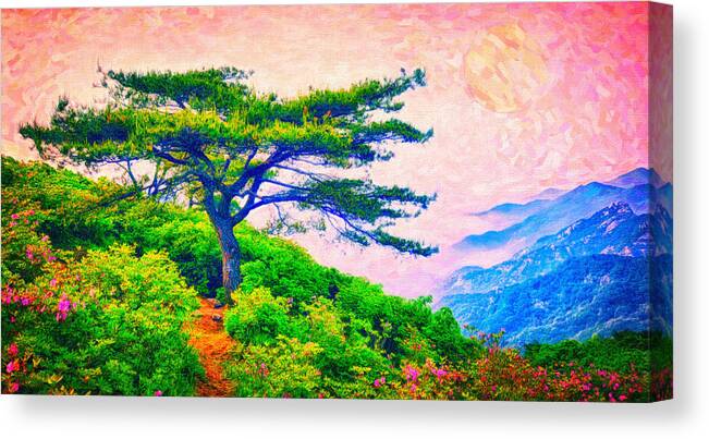 Highland Path Canvas Print featuring the painting Highland Path by MotionAge Designs