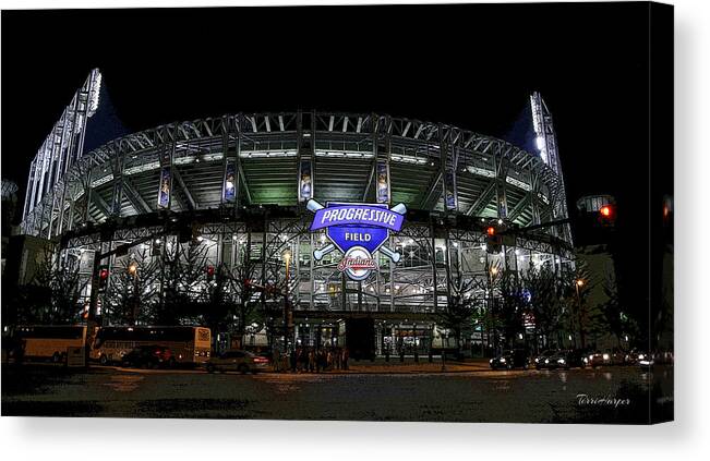 Cle Canvas Print featuring the photograph Home Of The Cleveland Indians by Terri Harper