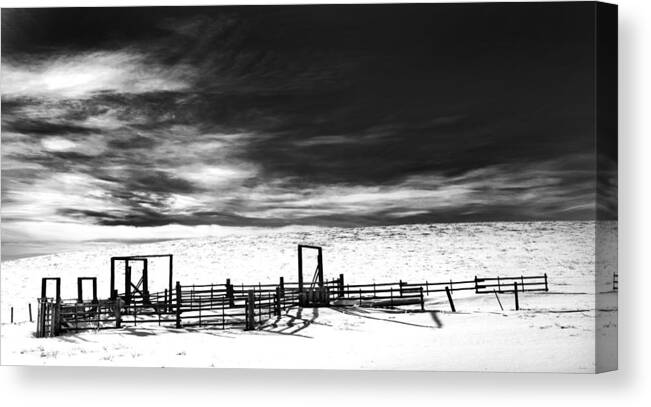 Corral Canvas Print featuring the photograph In The Bleak Midwinter by Theresa Tahara