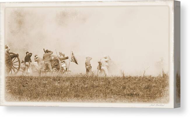 Civil War Canvas Print featuring the photograph In the Heat of Battle by Judi Quelland