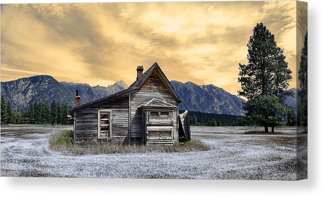 Architecture Canvas Print featuring the photograph Little House On The Prairie by Wayne Sherriff