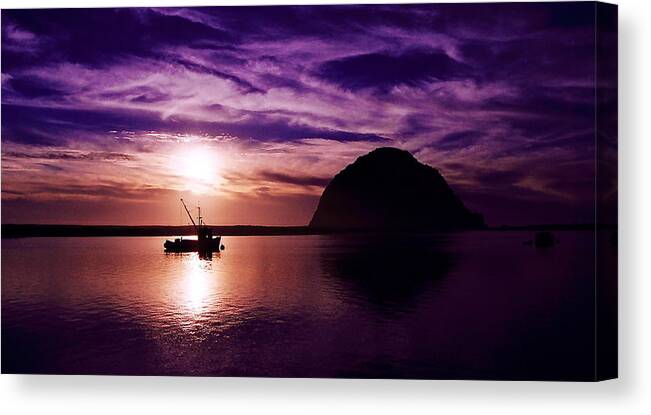 Sunset Canvas Print featuring the photograph MB Harbor by Paul Foutz
