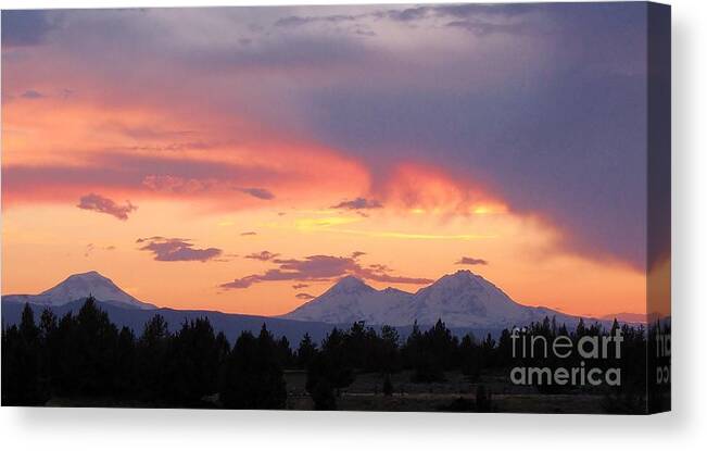 Three Sisters Canvas Print featuring the photograph Oregon's Three Sisters by Michele Penner