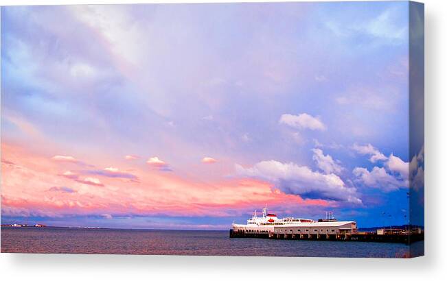Sunset Canvas Print featuring the photograph Port Angeles Sunset by Niels Nielsen