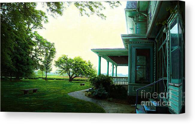 History Canvas Print featuring the painting Prairie Home Porch by Jackie Case