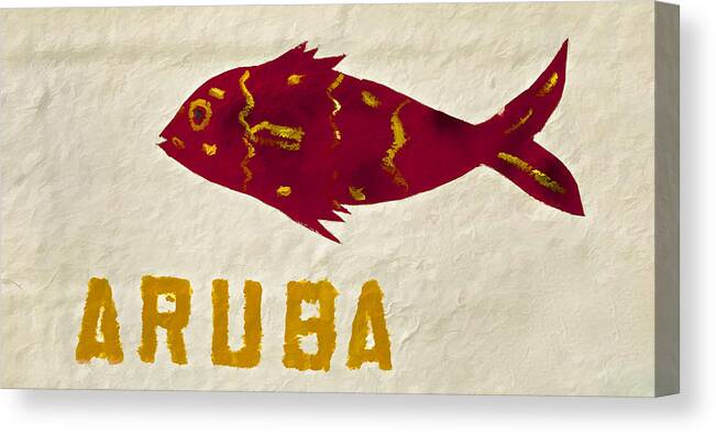 Aqua Canvas Print featuring the photograph Red Painted Fish of Aruba by David Letts