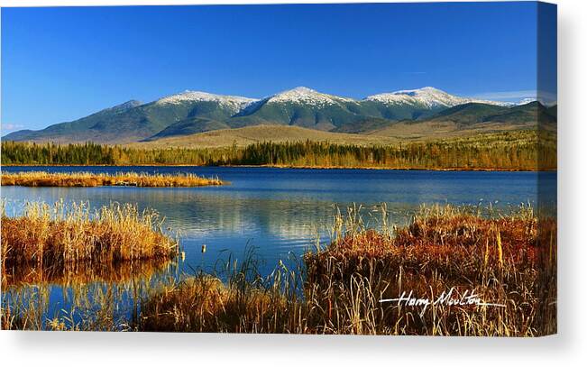 Landscape Canvas Print featuring the photograph Reflections on Cherry Pond by Harry Moulton