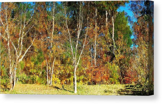 Landscape Canvas Print featuring the photograph Reflections on Fall by Ludwig Keck