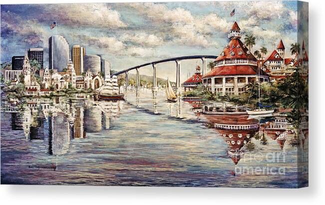 Sue Canvas Print featuring the painting San Diego and Coronado Heritage by Glenn McNary