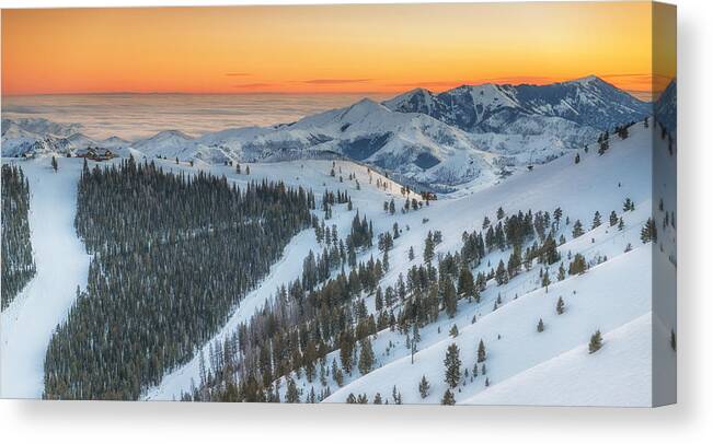 Idaho Canvas Print featuring the photograph Seattle Ridge Sunset by Ryan Moyer
