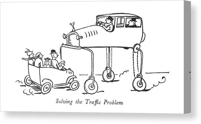 100759 Afu Alfred Frueh Canvas Print featuring the drawing Solving The Traffic Problem #1 by Alfred Frueh