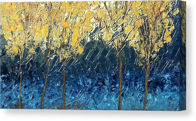 Sundrenched Canvas Print featuring the painting Sundrenched Trees by Linda Bailey