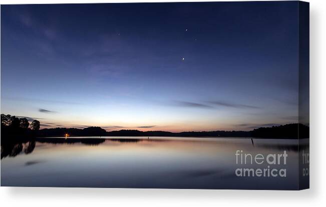 Lake-lanier Canvas Print featuring the photograph Sunrise on Lake Lanier by Bernd Laeschke