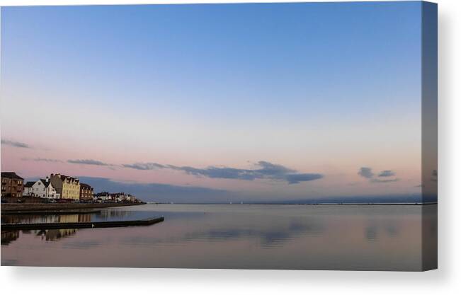 Coast Canvas Print featuring the photograph Sunset over Marine Lake by Spikey Mouse Photography