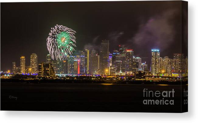 Fireworks Canvas Print featuring the photograph The Beginning of 2014 by Rene Triay FineArt Photos