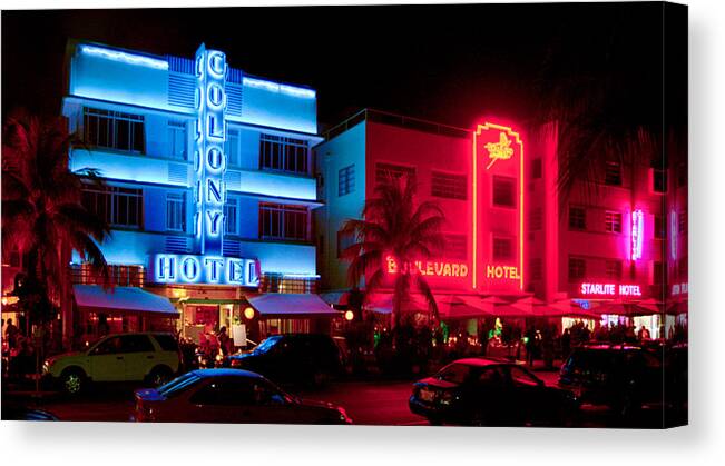 Ocean Drive Canvas Print featuring the photograph The Ocean Drive by Gary Dean Mercer Clark