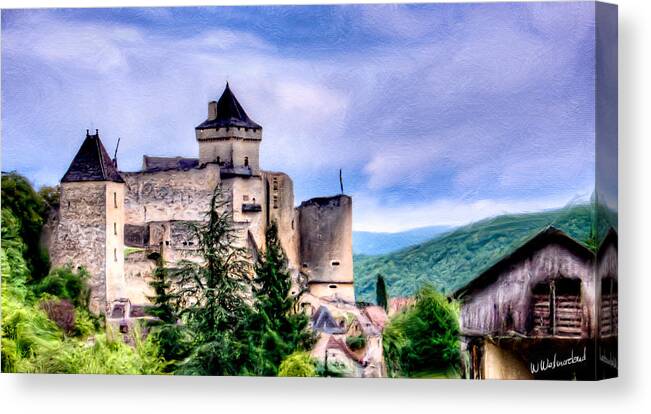 Cathar Canvas Print featuring the photograph The old Cathar Stronghold by Weston Westmoreland