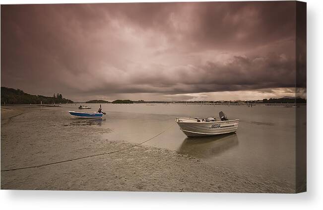 Manning Point Nsw Canvas Print featuring the photograph Tide out 01 by Kevin Chippindall