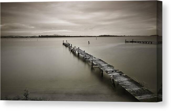 Riverscape Canvas Print featuring the photograph Time to fish 01 by Kevin Chippindall