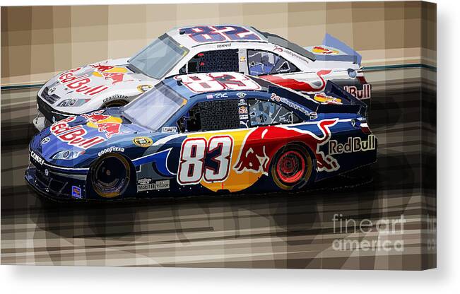 Automotive Canvas Print featuring the mixed media Toyota Camry Nascar Nextel Cup 2007 by Yuriy Shevchuk