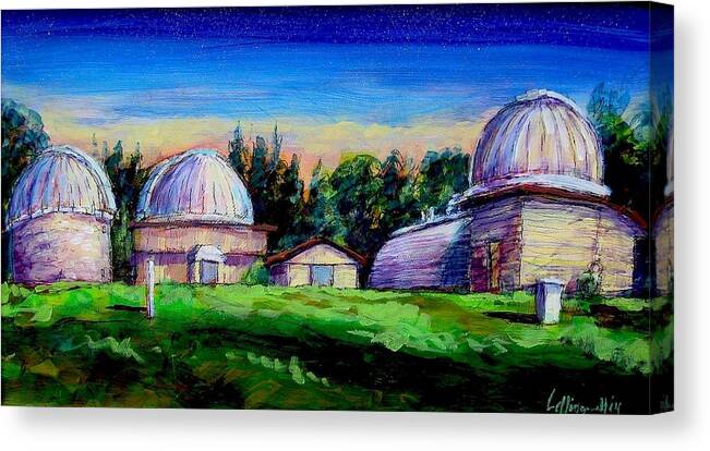 Domes Canvas Print featuring the painting Twilight Domes by Les Leffingwell