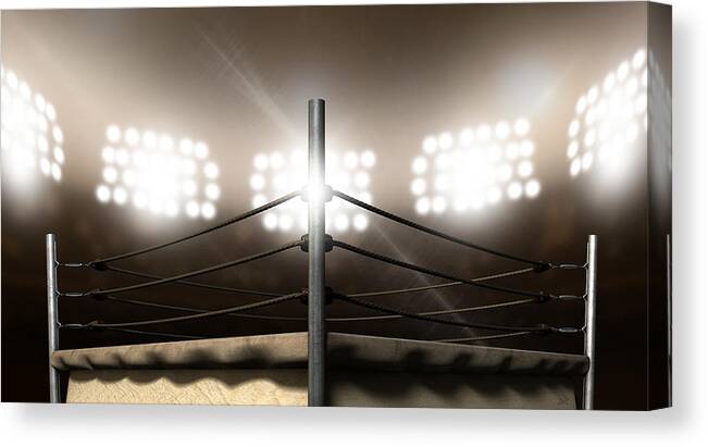 vintage boxing ring in arena allan swart canvas print