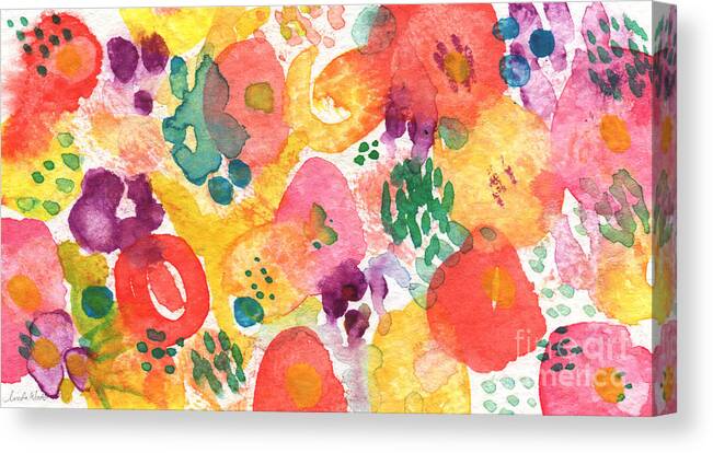 Flowers Canvas Print featuring the painting Watercolor Garden by Linda Woods