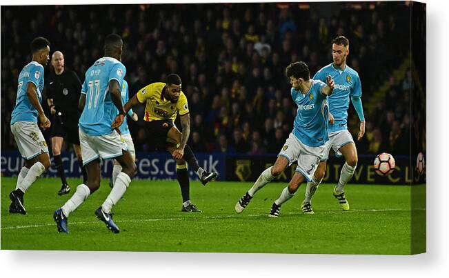 People Canvas Print featuring the photograph Watford v Burton Albion - The Emirates FA Cup Third Round by Dan Mullan