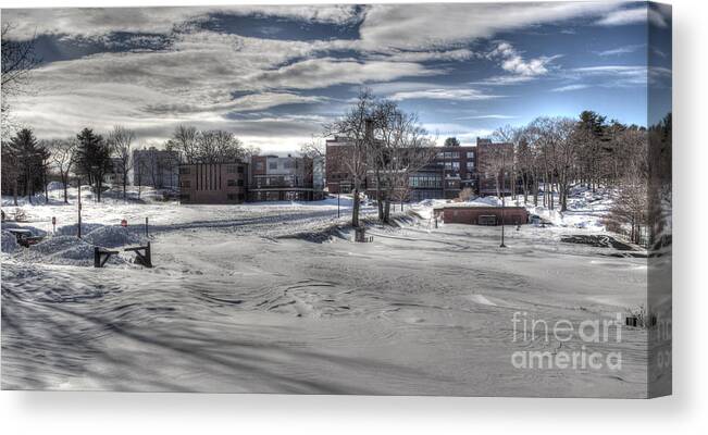 Winter Canvas Print featuring the photograph Winter Campus by David Bishop