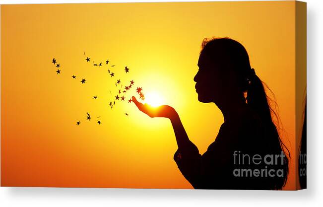Indian Girl Canvas Print featuring the photograph Making a Wish by Tim Gainey