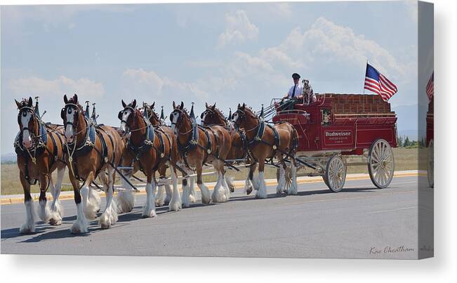 Clydesdales Canvas Print featuring the mixed media World Renown Clydesdales 2 by Kae Cheatham