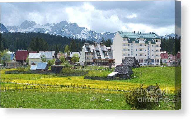 Houses Canvas Print featuring the photograph Zabljak - Montenegro by Phil Banks