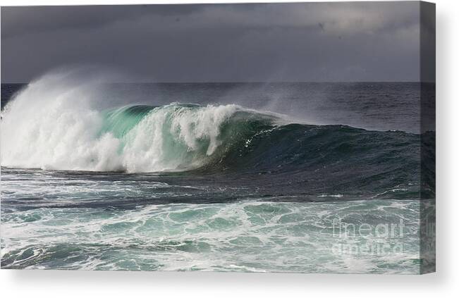 Water Canvas Print featuring the photograph Wave at the Barents Sea Coast #2 by Heiko Koehrer-Wagner