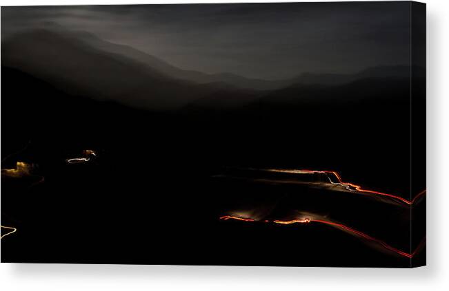 Night Canvas Print featuring the photograph Canoncito at night by Atom Crawford