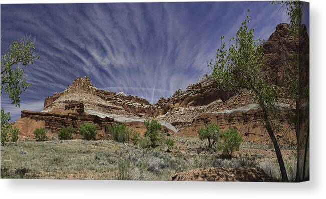 Capitol Canvas Print featuring the photograph Capitol Reef Sky Fan by Gregory Scott