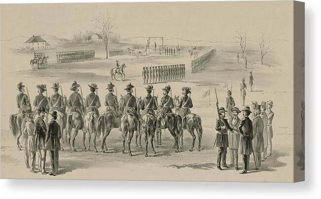 History Canvas Print featuring the photograph Commemorative Print Depicting Execution by Everett