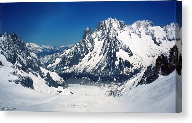 Chamonix Resort In The French Alps Photograph Canvas Print featuring the photograph French Alps by C Sitton