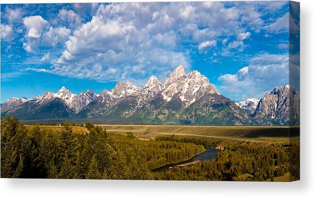 Landscape Canvas Print featuring the photograph Grand Teton Vista by Adam Pender