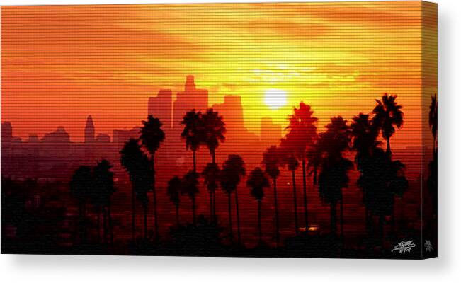 Steve Huang Canvas Print featuring the digital art I Love L.A. by Steve Huang