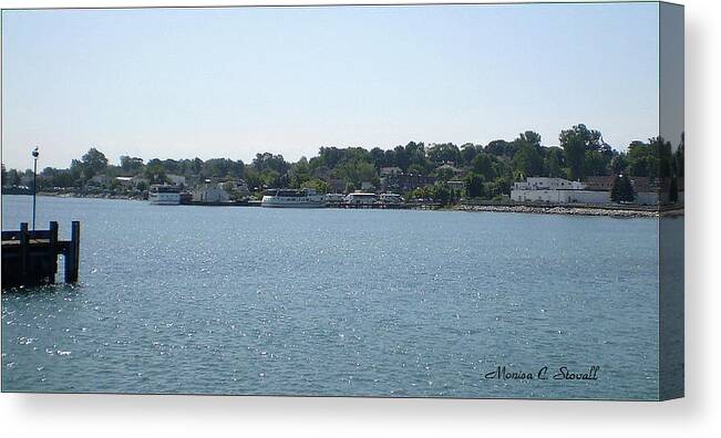  Canvas Print featuring the photograph Lake Huron Shoreline Collection - St. Ignace MI Harbor by Monica C Stovall