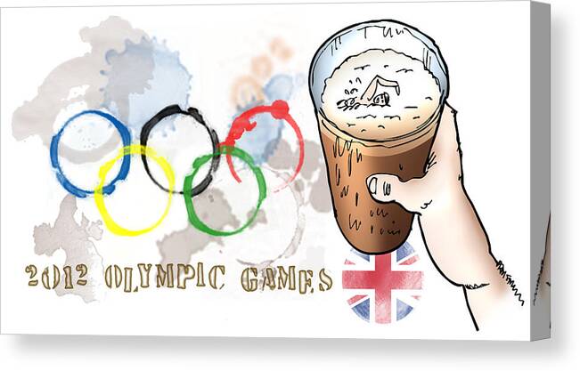 Olympics Canvas Print featuring the digital art Olympic Rings by Mark Armstrong