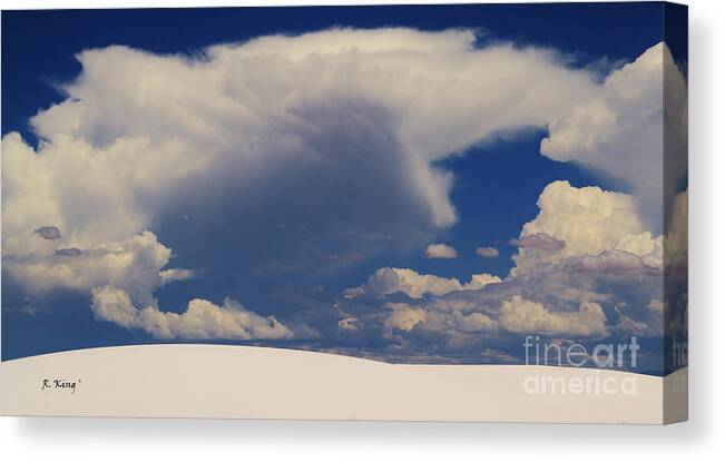 Roena King Canvas Print featuring the photograph Pure White Sand and Mountain Storms by Roena King