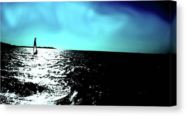 Greece Canvas Print featuring the photograph Windsurfing Greece by La Dolce Vita