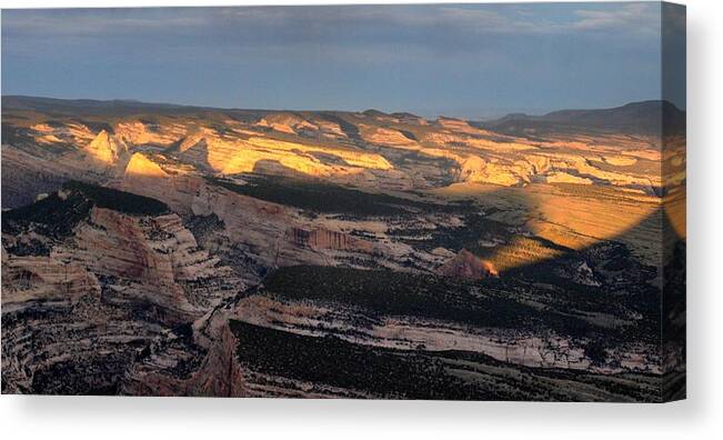 Yampa Bench Canvas Print featuring the photograph Yampa Bench Sunset One by Joshua House