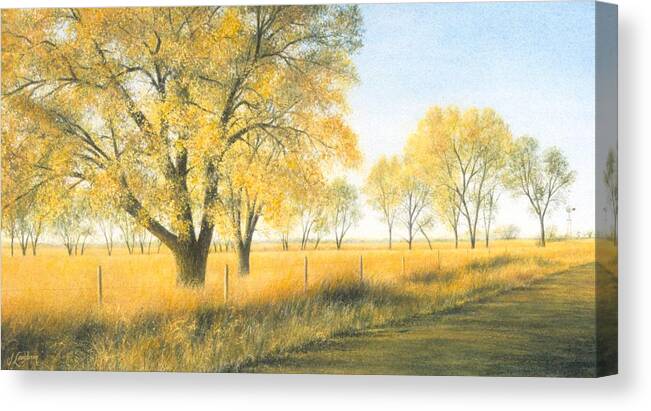 Trees Canvas Print featuring the painting Kansas Gold #1 by Janet Landrum